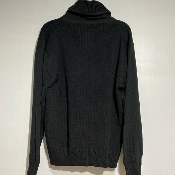 Marc Buchanan Men’s Black Heavy Knit‎ Pullover Shawl Collar Sweater Size XL - Picture 4 of 9